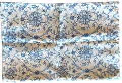 Sale: Reversible Blue Block Print Pillow Cover 12x18” - Annabel Bleu