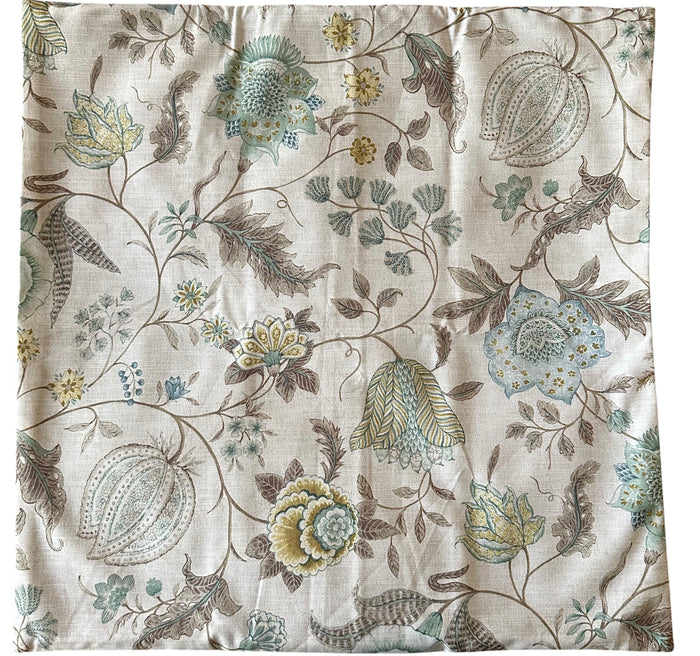 Sale: Seafoam and Grey Floral Pillow Cover 22x22