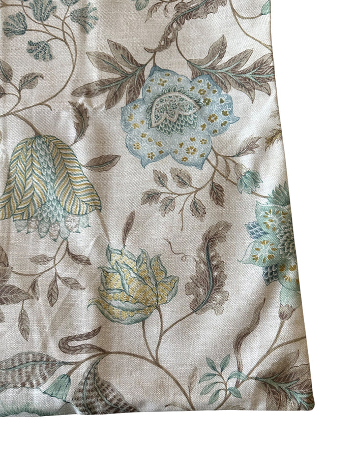 Sale: Seafoam and Grey Floral Pillow Cover 22x22