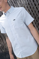 Men's Sanford Oxford Woven in the color Dusty Blue - Men's Lifestyle image