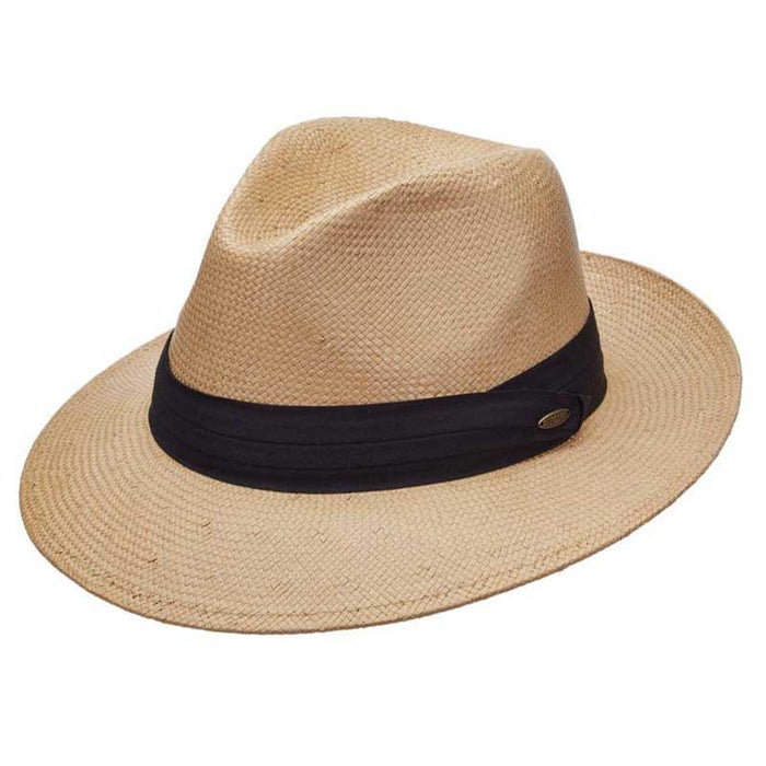 Sausalito Woven Toyo Panama Hat - Scala Hats for Men Panama Hat Scala Hats MT11OS-PUTTY2 Putty S/M (57 - 58 cm)