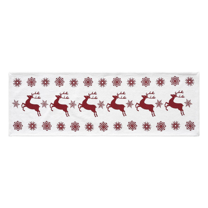 Scandia Snowflake Red White Runner 12x36