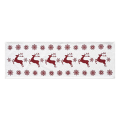 Scandia Snowflake Red White Runner 12x36