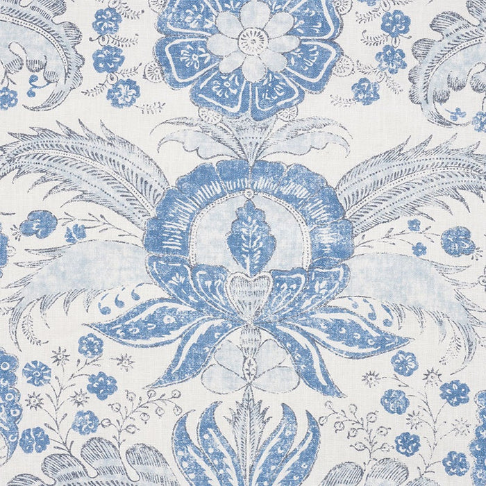 Schumacher Calicut Designer Pillow Cover in Leaf, Delft, or Olive - Annabel Bleu