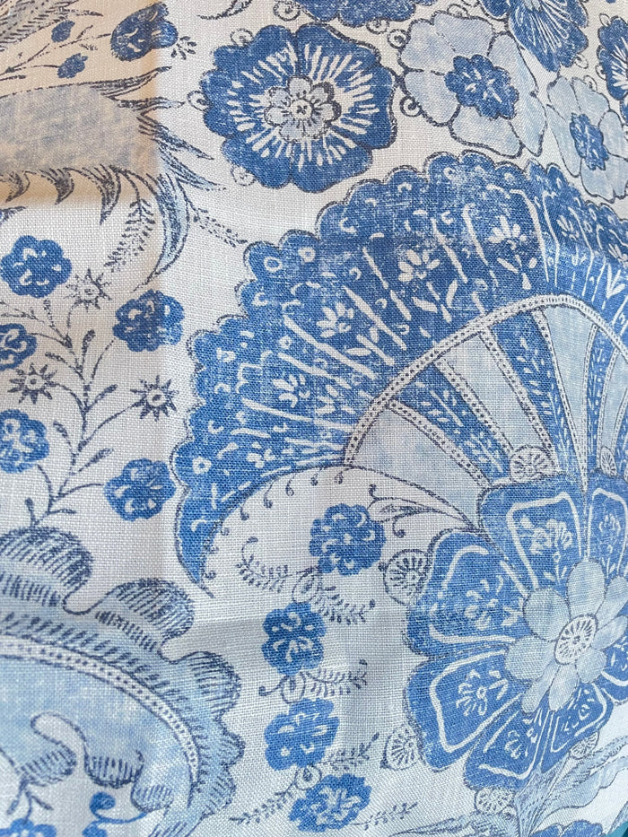 Schumacher Calicut Designer Pillow Cover in Leaf, Delft, or Olive - Annabel Bleu