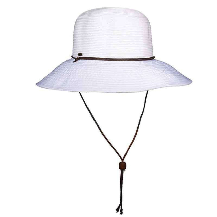 Sewn Ribbon Brim Floppy Hat with Chin Cord - Panama Jack Floppy Hat Panama Jack Hats PJL614WH White