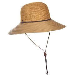 Sewn Ribbon Brim Floppy Hat with Chin Cord - Panama Jack Floppy Hat Panama Jack Hats PJL614TN Tan