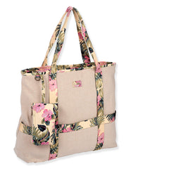 Shoulder Tote with Tropical Floral Hat Carrier - Sun 'N' Sand Bags Bags Sun N Sand Hats SNS7220B Yellow