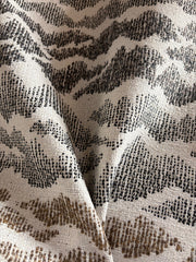 Sierra: Charcoal and Beige Jacquard Woven Outdoor Upholstery Fabric by the Yard / Mid Century Modern Fabric