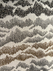 Sierra: Charcoal and Beige Jacquard Woven Outdoor Upholstery Fabric by the Yard / Mid Century Modern Fabric