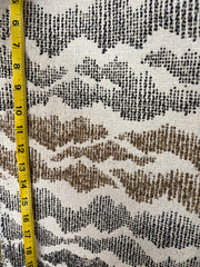 Sierra: Charcoal and Beige Jacquard Woven Outdoor Upholstery Fabric by the Yard / Mid Century Modern Fabric