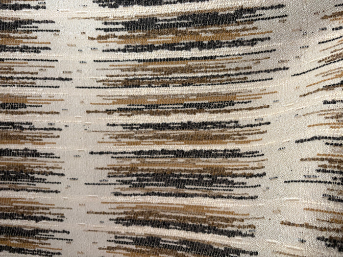 Sierra: Charcoal and Beige Jacquard Woven Outdoor Upholstery Fabric by the Yard / Mid Century Modern Fabric