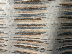 Sierra: Light Blue and Brown Jacquard Woven Outdoor Upholstery Fabric by the Yard / Mid Century Modern Fabric