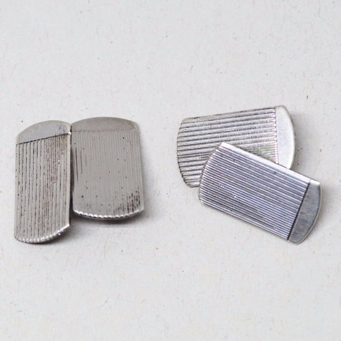 Silver Modern Etched Cufflinks