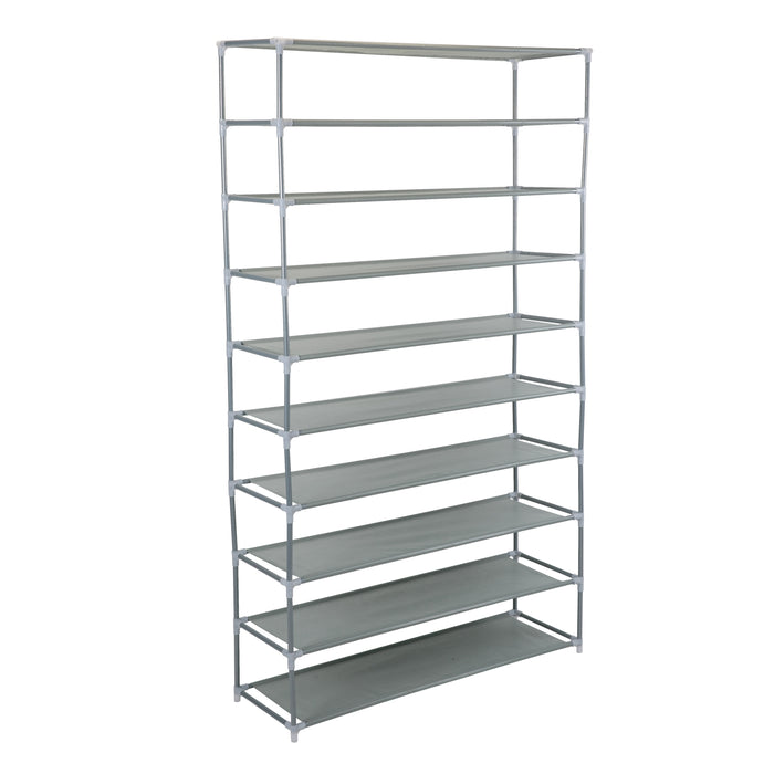 Simplify 10-Tier 50 Pair Grey Shoe Rack