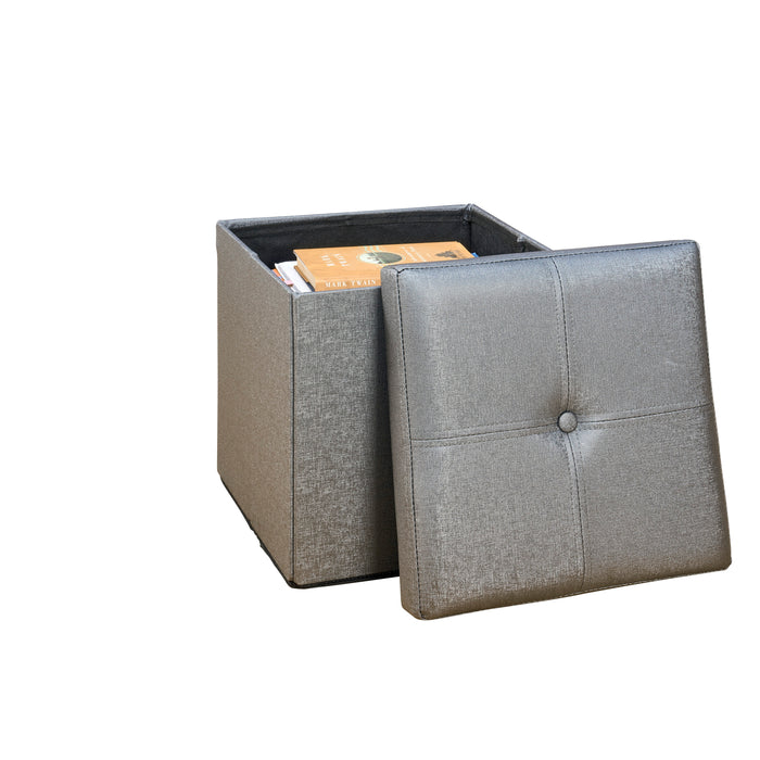 Simplify Single Folding Ottoman-Metallic Grey
