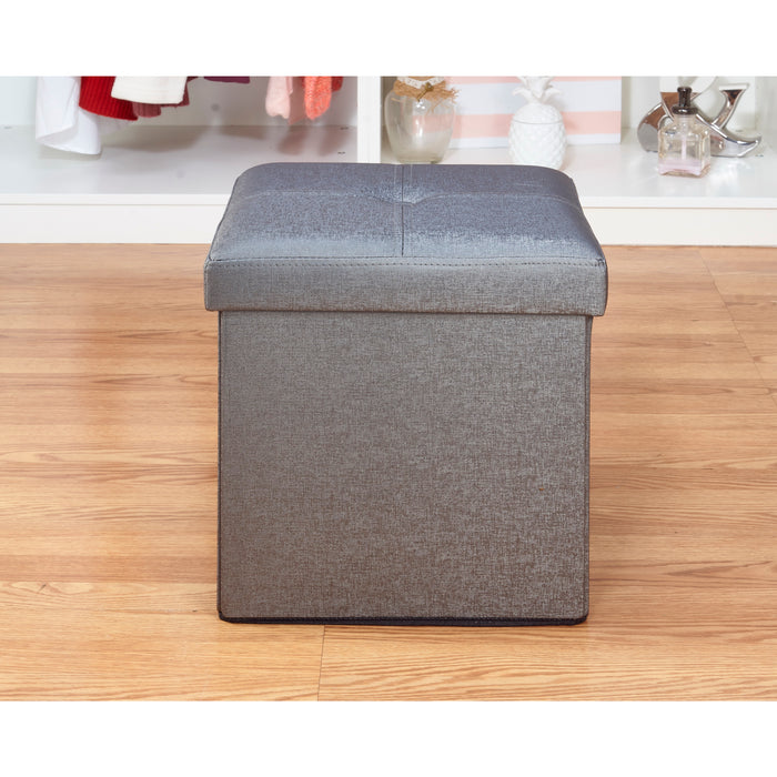 Simplify Single Folding Ottoman-Metallic Grey