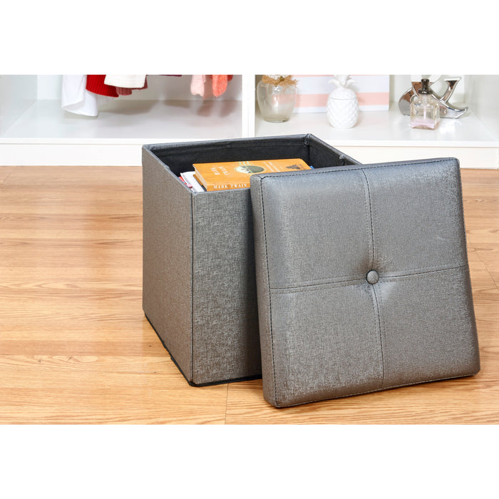 Simplify Single Folding Ottoman-Metallic Grey