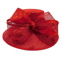 Sinamay Dress Hat with Lace Bow Accent by Something Special Hat Dress Hat Something Special Hat yh2611rd Red
