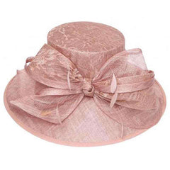 Sinamay Dress Hat with Lace Bow Accent by Something Special Hat Dress Hat Something Special Hat yh2611kh Khaki