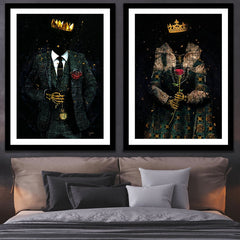 Skeleton King and Queen Semi - Gloss Prints - Luxury Wall Art