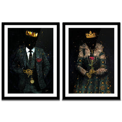 Skeleton King and Queen Semi - Gloss Prints - Luxury Wall Art
