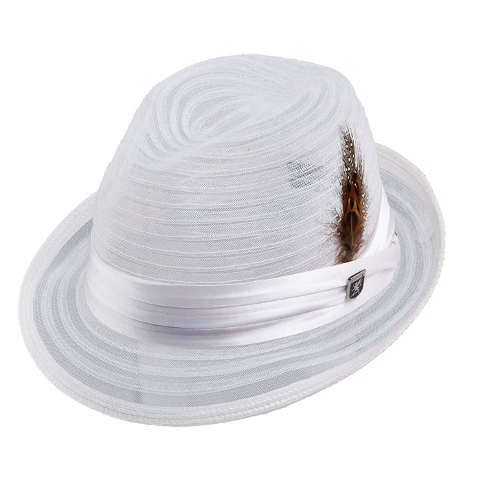 Stacy Adams Sinamay Mesh Fedora Hat Fedora Hat Stacy Adams Hats MSsa606WHS White S