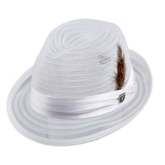 Stacy Adams Sinamay Mesh Fedora Hat Fedora Hat Stacy Adams Hats MSsa606WHS White S