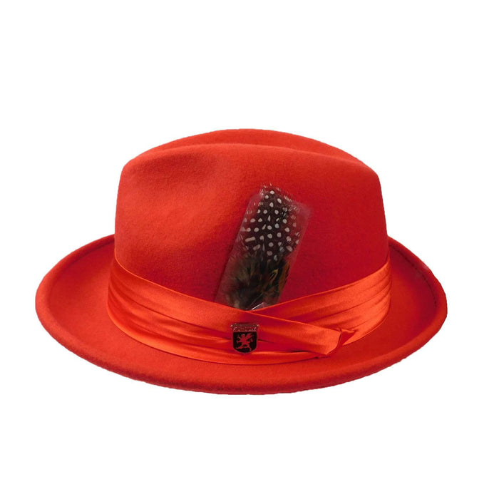 Stacy Adams Snap Brim Fedora Hat - Red Fedora Hat Stacy Adams Hats