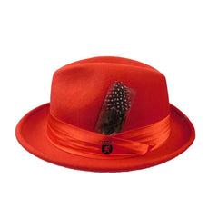 Stacy Adams Snap Brim Fedora Hat - Red Fedora Hat Stacy Adams Hats