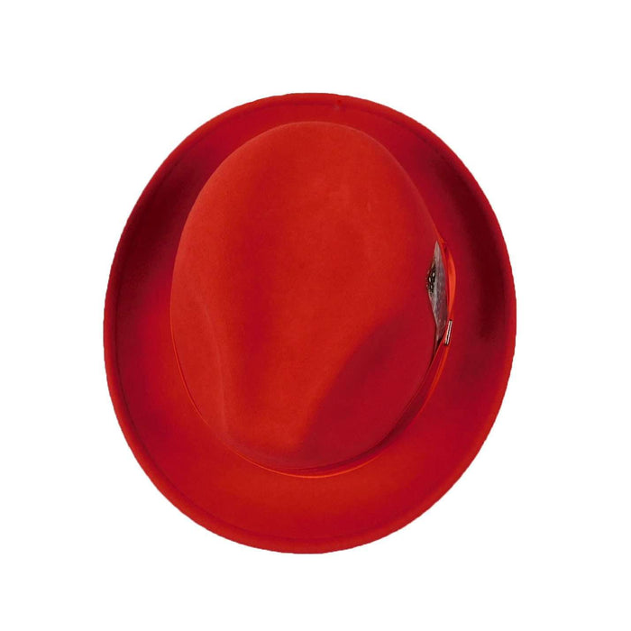 Stacy Adams Snap Brim Fedora Hat - Red Fedora Hat Stacy Adams Hats