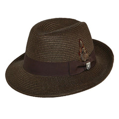 Stacy Adams Summer Fedora Hat - Chocolate Fedora Hat Stacy Adams Hats sa597BNM Brown M