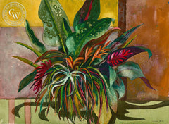 Still Life, c. 1960s, watercolor painting by Millard Sheets (American art). Original painting and fine art giclée reproduction by California Watercolor for wall decor.