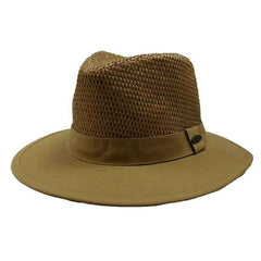 Straw Crown Cotton Brim Safari Hat - Panama Jack Safari Hat Panama Jack Hats pj161ntm Natural M (22 4/9")