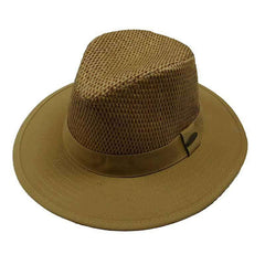Straw Crown Cotton Brim Safari Hat - Panama Jack Safari Hat Panama Jack Hats