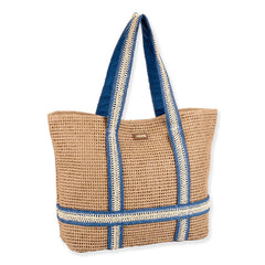 Straw Shoulder Tote with Hat Carrier - Sun 'N' Sand Bags Bags Sun N Sand Hats CE6826B Tan