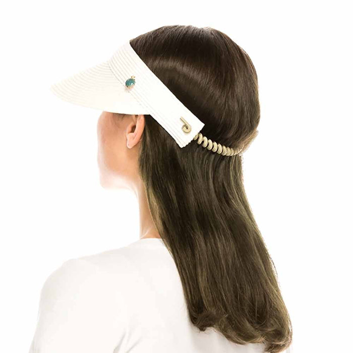 Straw Sun Visor with Coil Lace - Boardwalk Style Visor Cap Boardwalk Style Hats