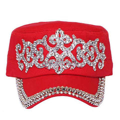 Studded Cadet Cap Cap Something Special Hat LB7628RB Red Medium (57 cm)