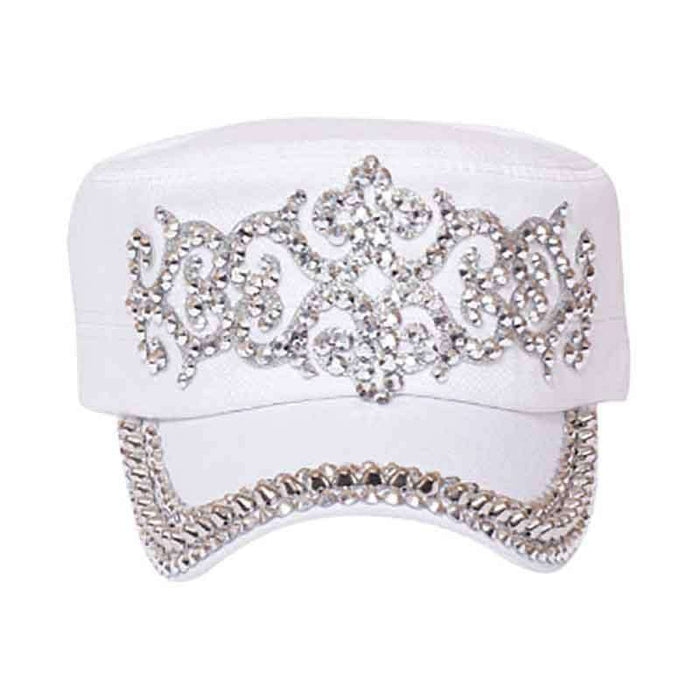 Studded Cadet Cap Cap Something Special Hat LB7628wh White Medium (57 cm)