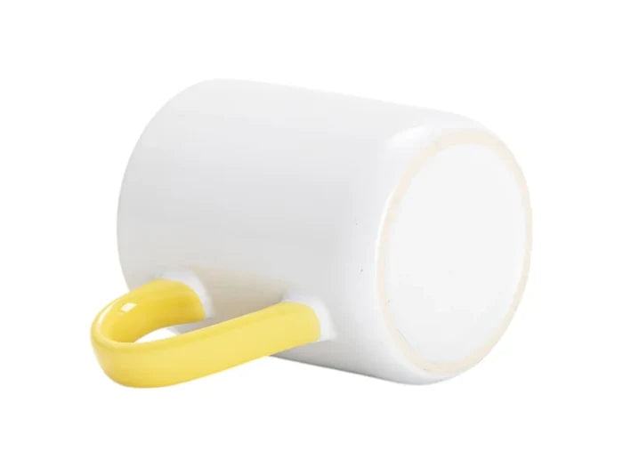 Sublimation 11oz Inner Handle Color Mugs w/ Curved Bottom (Yellow)