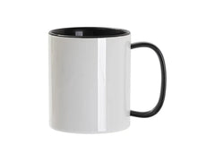Sublimation Blanks 11oz Two-Tone Color Mug - Black (Black Glass Handle)