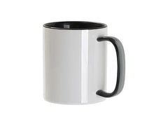 Sublimation Blanks 11oz Two-Tone Color Mug - Black (Black Glass Handle)