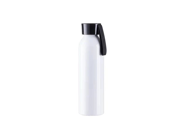 Sublimation Blanks 22oz/650ml Portable Sports Slim Aluminum bottle With Black Cap(White)