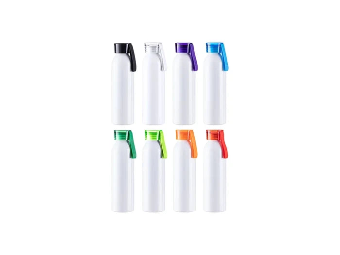 Sublimation Blanks 22oz/650ml Portable Sports Slim Aluminum bottle With Clear Cap(White)