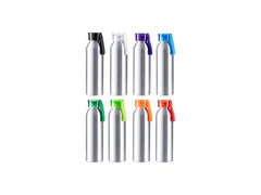 Sublimation Blanks 22oz/650ml Portable Sports Slim Aluminum bottle With Light Green Cap(Silver)