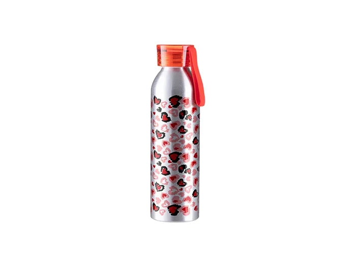 Sublimation Blanks 22oz/650ml Portable Sports Slim Aluminum bottle With Red Cap(Silver)