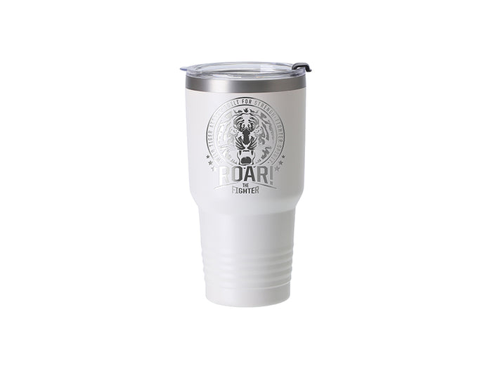 Sublimation Blanks 30oz/900ml Powder Coated Stainless Steel Tumbler w/ Ringneck Grip (White)
