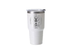 Sublimation Blanks 30oz/900ml Powder Coated Stainless Steel Tumbler w/ Ringneck Grip (White)