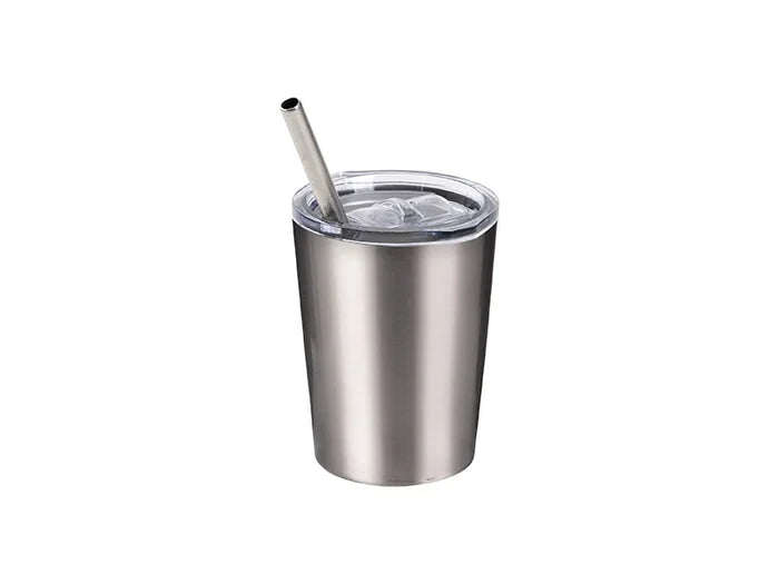 Sublimation Blanks 8oz/240ml Stainless Steel Milk Mug w/ stainless Lid(Silver)