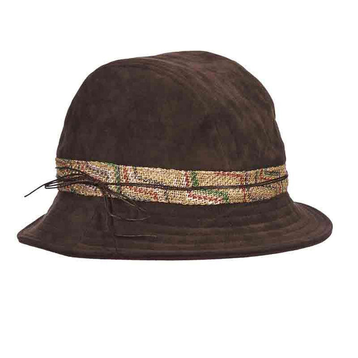 Suede-Look Women's Bucket Hat - Callanan Hats Cloche Callanan Hats lv376cf Coffee Medium (57 cm)